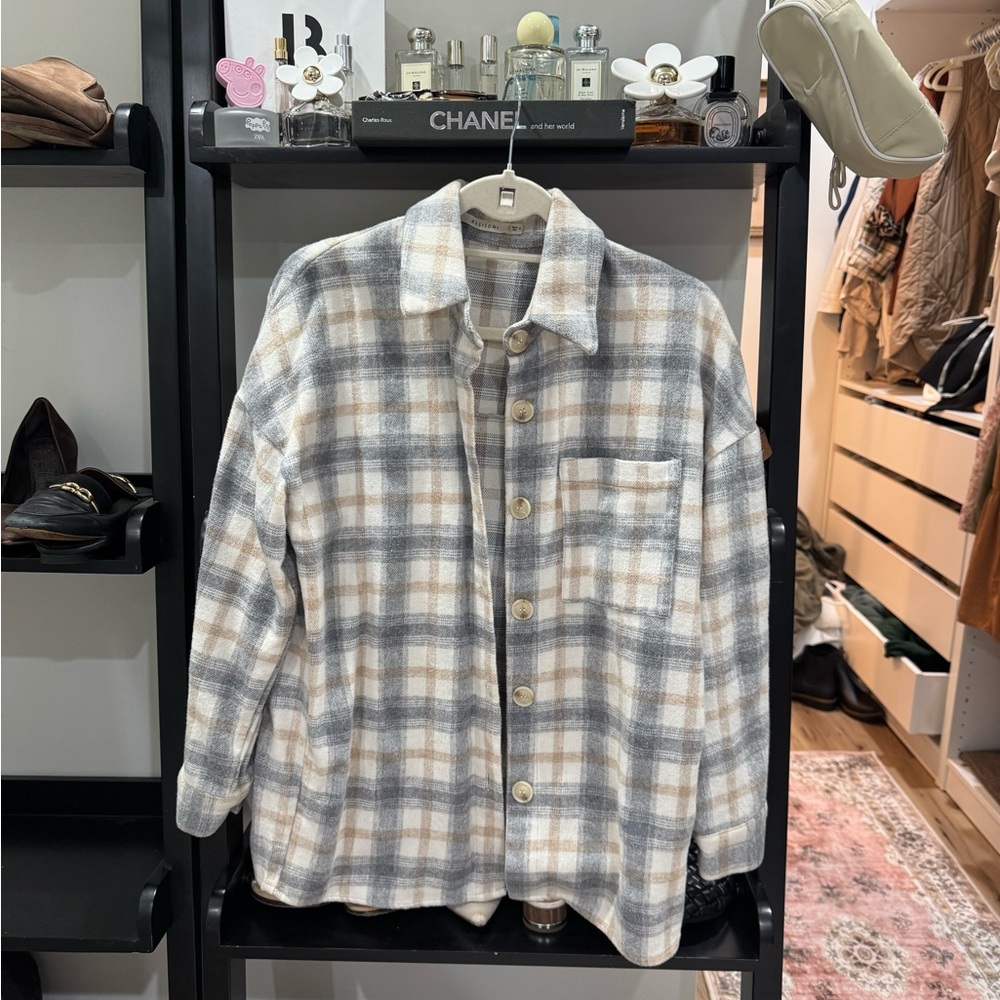 Plaid Button-Up Shacket